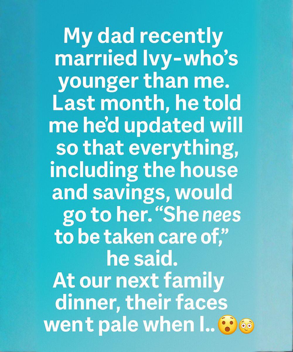 My Father’s New Wife Thought She’d Taken It All — Until I Opened a Folder at Dinner